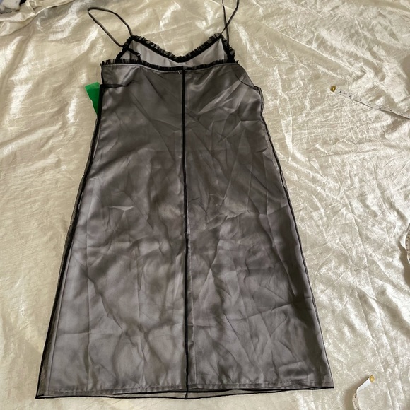 NWT United Colors of Benetton silver and black mesh dress - Picture 4 of 13